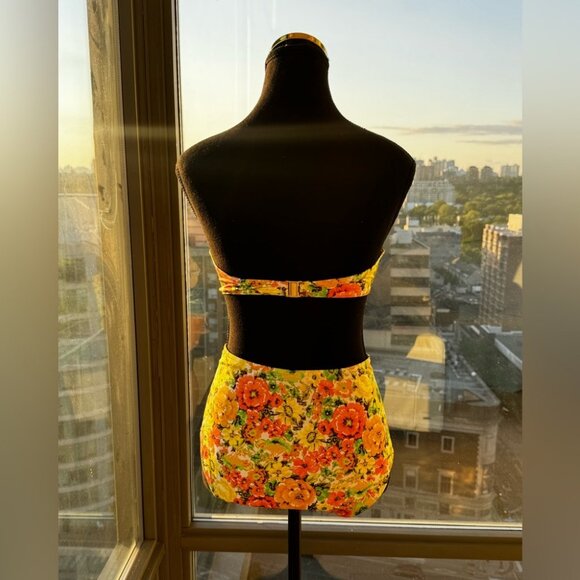 🆕 ZIMMERMANN 🧿 NWOT Yellowy Floral Print Balconette Bandeau Bikini - Sz 2/US 6 - Picture 8 of 16